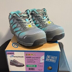 Nautilus Women's Gray and Teal Carbon Safety Shoes